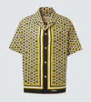 Valentino Bowling Shirt With Bulles Royales Print In Yellow