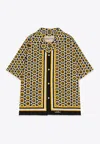 Valentino Bowling Shirt With Bulles Royales Print In Yellow