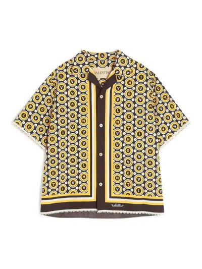 VALENTINO BULLES-ROYALES PRINT BOWLING SHIRT