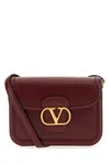 Valentino Womens Brick Ruby 9to5 Small Leather Shoulder Bag In Burgundy