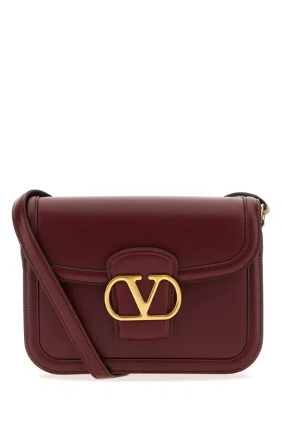 VALENTINO GARAVANI BURGUNDY 9TO5 V LOGO CROSSBODY BAG