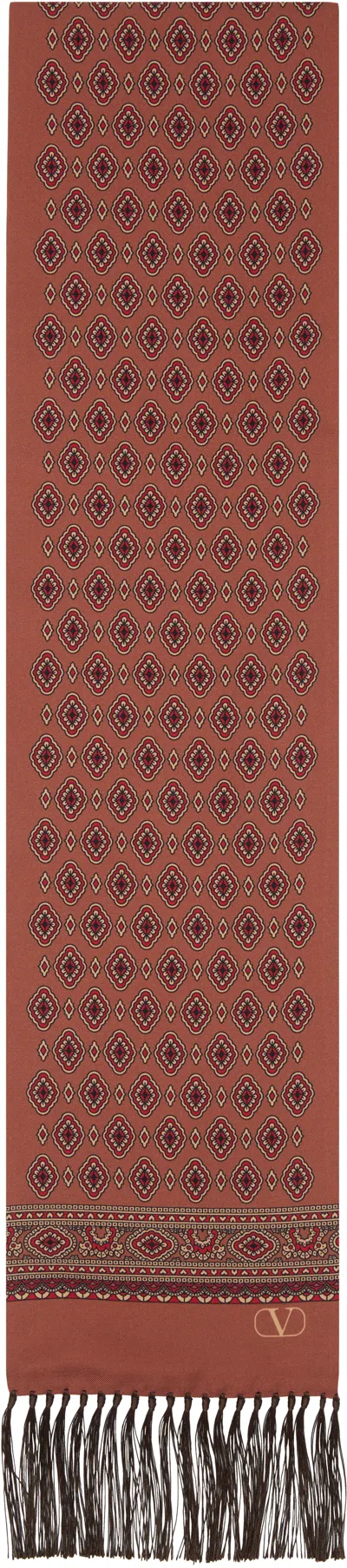 Valentino Burgundy Fringe Scarf