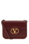 Valentino Womens Brick Ruby 9to5 Small Leather Shoulder Bag In Burgundy