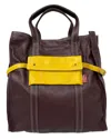 Valentino Burgundy Leather Color-block Tote (authentic Pre-loved)