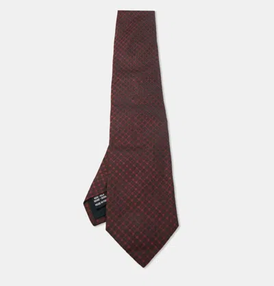 Pre-owned Valentino Garavani Burgundy Patterned Silk Tie