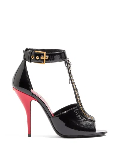 Valentino Garavani Bustier Naplak Sandals 105mm In Black