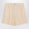 Valentino Butter-coloured Bermuda Shorts With Turn-ups