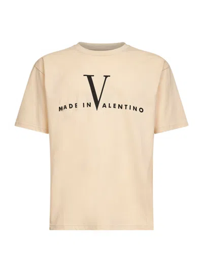 Valentino Garavani Beige Cotton T Shirt In Neutral