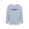 Valentino Chez Logo Long-sleeved Stripe T-shirt In White