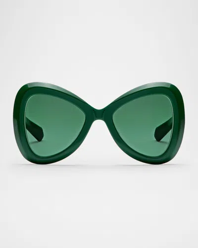 Valentino Butterfly Acetate Sunglasses In Green