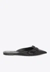 VALENTINO GARAVANI BUTTERFLY APPLIQUE LEATHER FLAT MULES