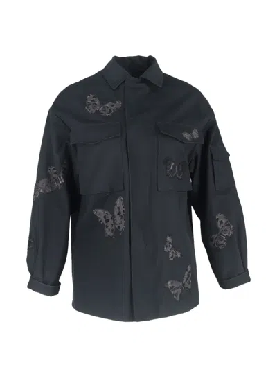 Pre-owned Valentino Butterfly-detail Shirt In Black