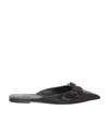 Valentino Garavani Women Flat Mules In Leather In Black