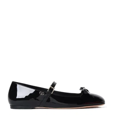 Valentino Butterfly Flat Ballet Shoes In Black