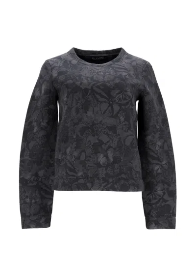 Pre-owned Valentino Butterfly-print Sweatshirt In 灰色