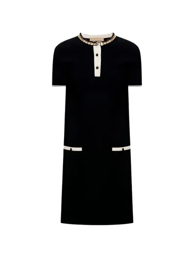 Valentino Button Collar Midi Dress In Animal Print