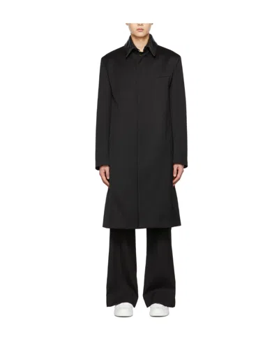 Valentino Button Cotton-padded Suit In Black