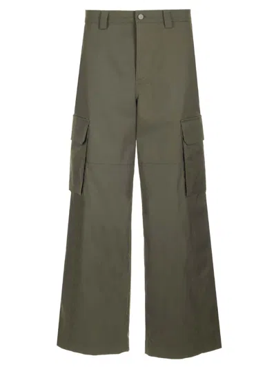 Valentino Button Detailed Straight Leg Pants In Green