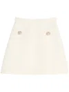Valentino Solid Crepe Couture Skirt In White