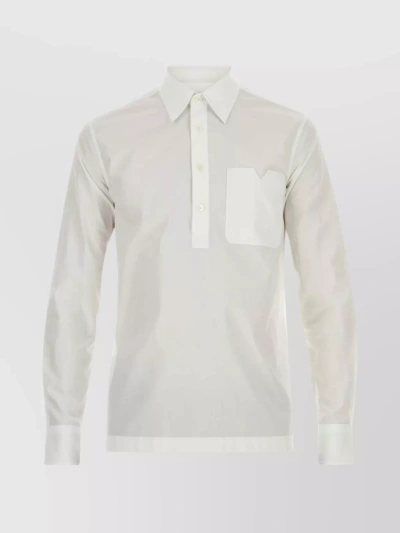 Valentino Button-down Collar Shirt With Chest Pocket In White
