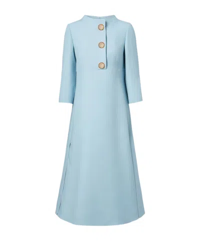 Valentino Button-down Dress In Blue
