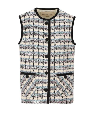 VALENTINO VALENTINO	BUTTON-UP TWEED GILET