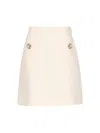 Valentino Short Crepe Couture Skirt In Ivory