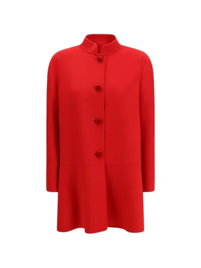 VALENTINO BUTTON SOLID COAT