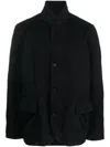 Valentino Button-up Cotton Shirt Jacket In Black