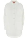 Valentino Giubbino Oversize In Misto Cotone Bianco Donna In White
