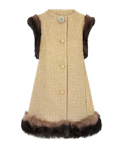 Valentino Button Vest In Brown