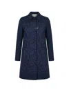 Valentino Buttoned Coat In Blue
