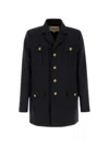 Valentino Buttoned Coat In Multi