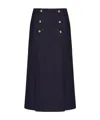 Valentino Crepe Couture Midi Skirt Woman Navy 38 In Blue
