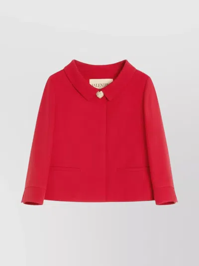 VALENTINO BUTTONED JACKET WITH POCKETS AND COLLAR