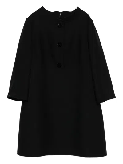 Valentino Buttoned Mini Dress In Black