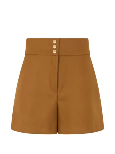 Valentino Buttoned Tailored Shorts In Brown