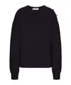 Valentino Buttoned Wool Jumper In Black