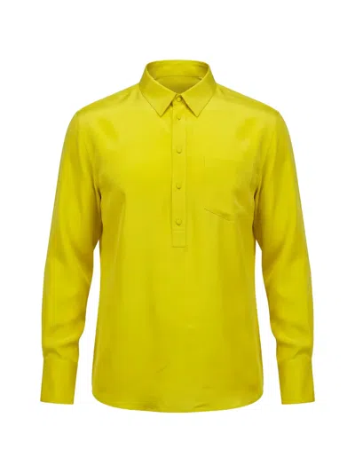 Valentino Button-fastening Pocket Blouse In Yellow