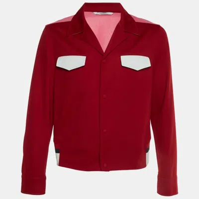Pre-owned Valentino Button-up Bomber Jacket In Red