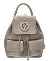 Valentino By Mario Valentino Abraham Dollaro Monogram Leather Backpack In Grey