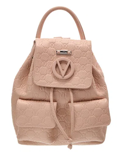 Valentino By Mario Valentino Abraham Dollaro Monogram Leather Backpack In Pink
