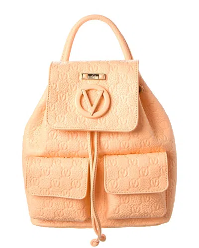 Valentino By Mario Valentino Abraham Dollaro Monogram Leather Backpack In Pink