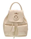 Valentino By Mario Valentino Abraham Dollaro Monogram Leather Backpack In White