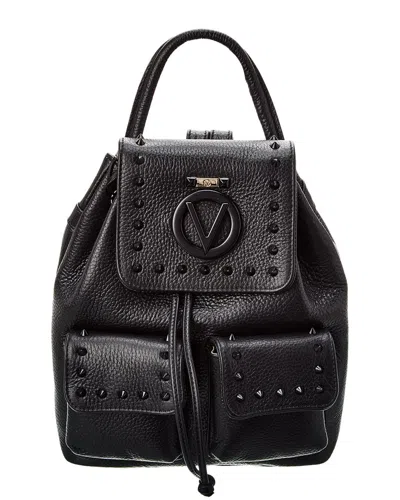 Valentino By Mario Valentino Abraham Preciosa Leather Backpack In Black