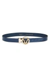 Valentino By Mario Valentino Adela Logo Buckle Belt In Ink Blue