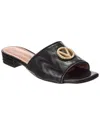 Valentino By Mario Valentino Afrodite Leather Sandal In Black
