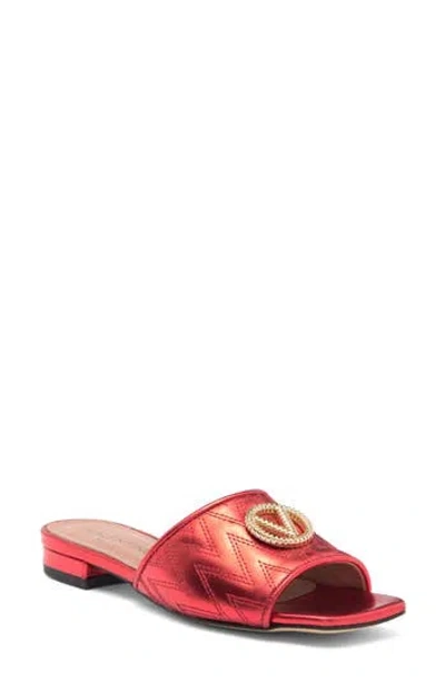 Valentino By Mario Valentino Afrodite Slide Sandal In Red
