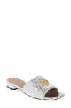 Valentino By Mario Valentino Afrodite Slide Sandal In Silver
