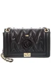 Valentino By Mario Valentino Alice Diamond Leather Shoulder Bag In Black